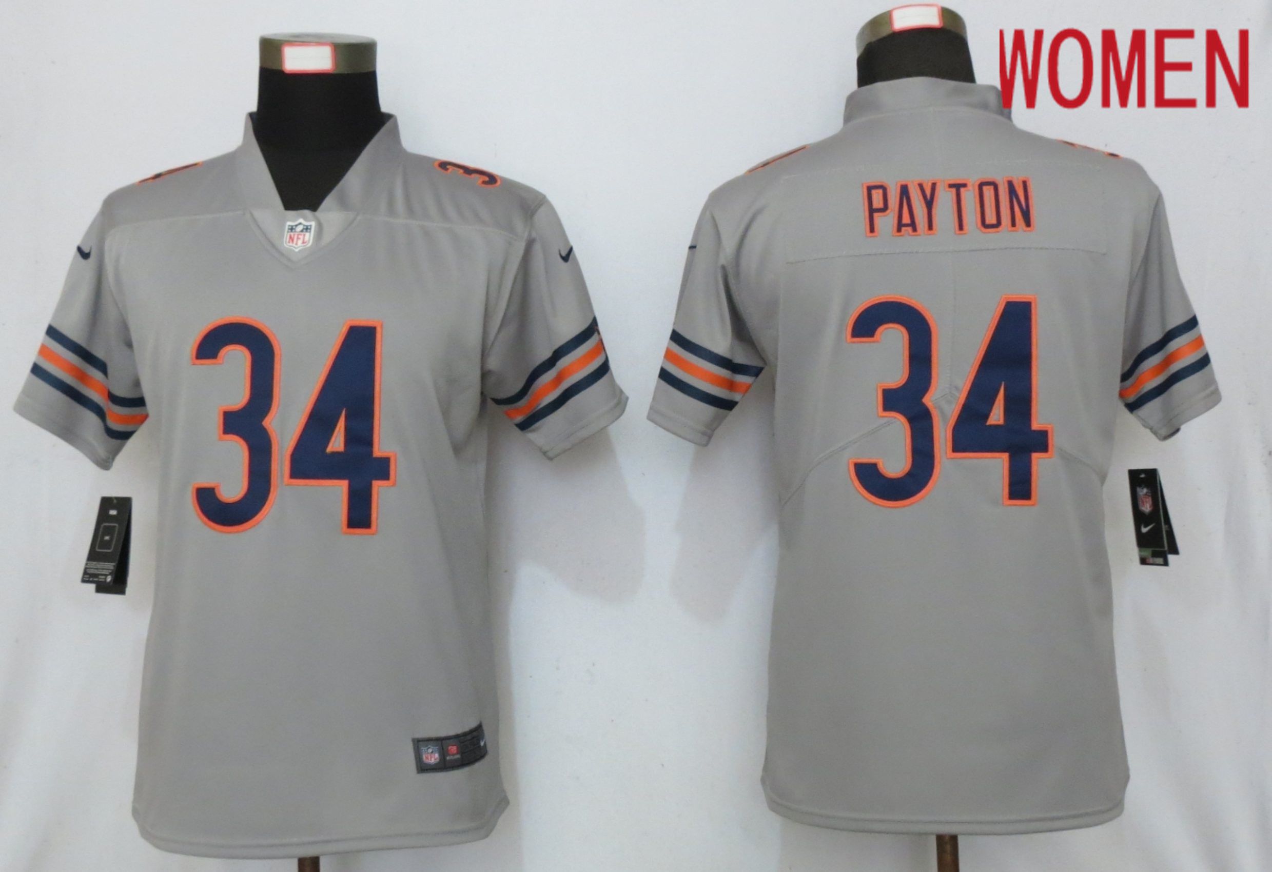 Women Chicago Bears #34 Payton Grey 2019 Vapor Untouchable Nike Silver Inverted Elite Playe NFL Jerseys->oakland raiders->NFL Jersey
